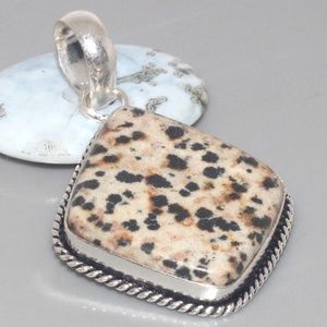 Dalmation Jasper Silver Overlay Pendant